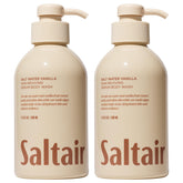 Saltair Salt Water Vanilla bottle pump for daily hydration and a luxe shower ritual.