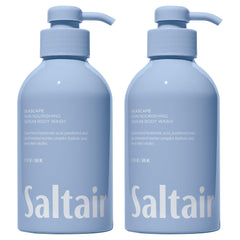 Saltair Seascape bottle pump held in hand for easy, moisturizing cleanse.