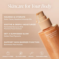 Saltair golden pearl pigments reflect light for a sun-kissed glow.