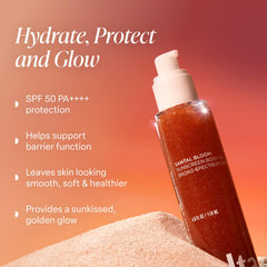 Saltair SPF Body Oil leaves skin with a dewy glow after application