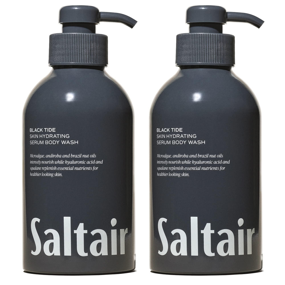 Saltair two-pack front-view bottles showcase the hydrating body wash for daily use.