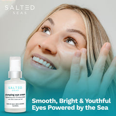 Salted Seas Plumping Eye Cream texture swatch demonstrates rich hydration and smooth spread.