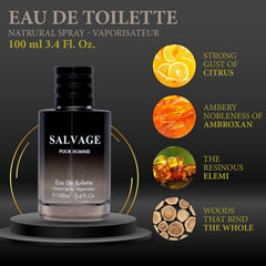 Salvage for Men bottle pour, easy application and a lasting, masculine aroma.