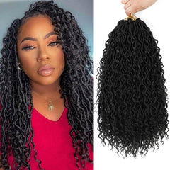 SAMBRAID goddess faux locs 18in in 1B for a full, natural-looking install.