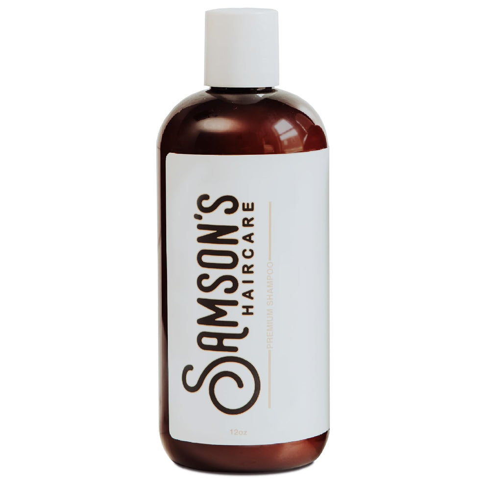 SAMSON'S HAIRCARE lathering shampoo bottle for daily cleansing and product removal