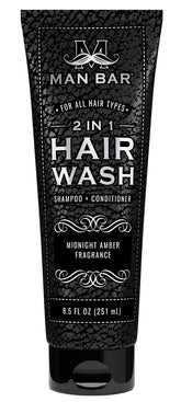 San Francisco Soap Company Man Bar Midnight Amber bottle closeup highlighting a refreshing fragrance for daily grooming
