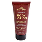 San Francisco Soap Company Man Bar Lotion Exotic Musk bottle demonstrates long-lasting hydration for daily rugged use
