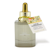 Sand + Fog Violet Sandalwood bottle shows a premium fragrance for daily wear on a vanity