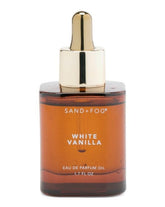 Sand + Fog White Vanilla perfume oil bottle—long-lasting vanilla aroma for daily wear.