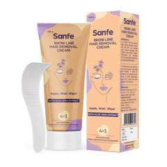 Sanfe Bikini Line Cream in use for quick, smooth hair removal