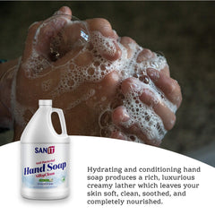 Sanit Silky Clean Aloe vera detail — soothing moisture for dry hands.