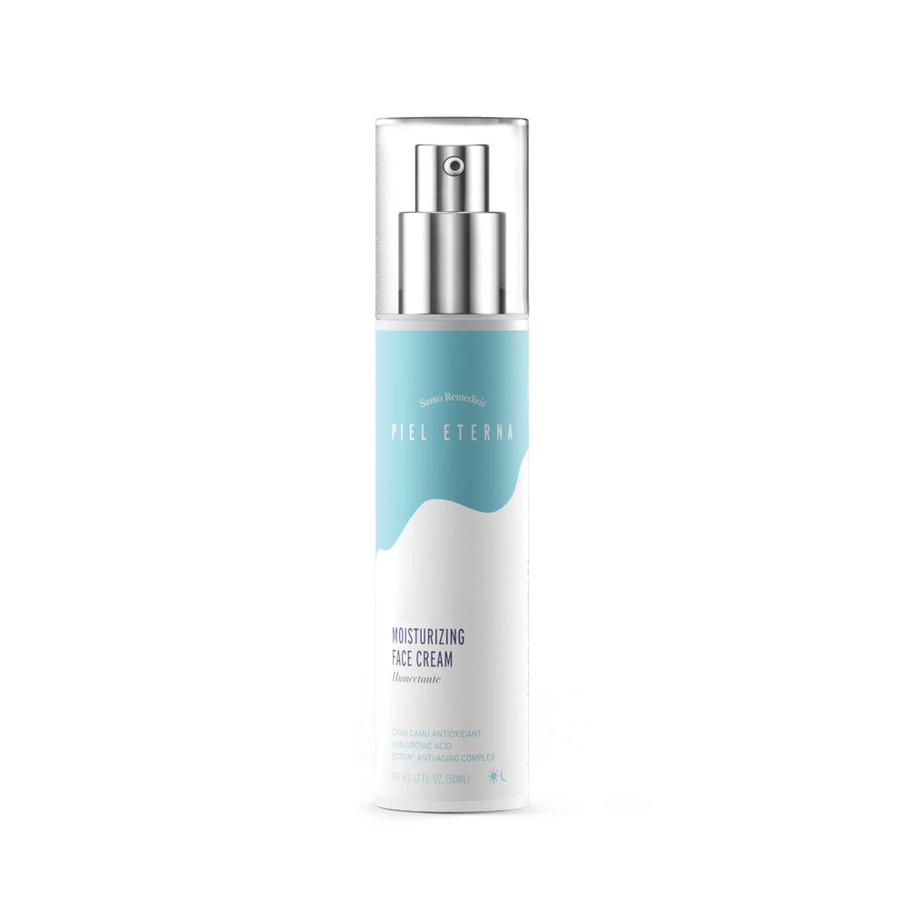Santo Remedio Piel Eterna cream jar, premium daily moisturizer for all skin types.