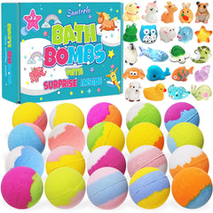 Santrela bath bombs with surprise toy inside for playful bath time