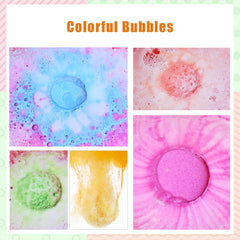 Santrela bath bombs fizz in water creating vibrant colors without staining the tub