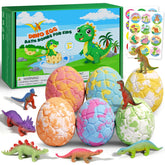 Sanyi dino egg bath bomb unboxing reveals surprise toy for kids.