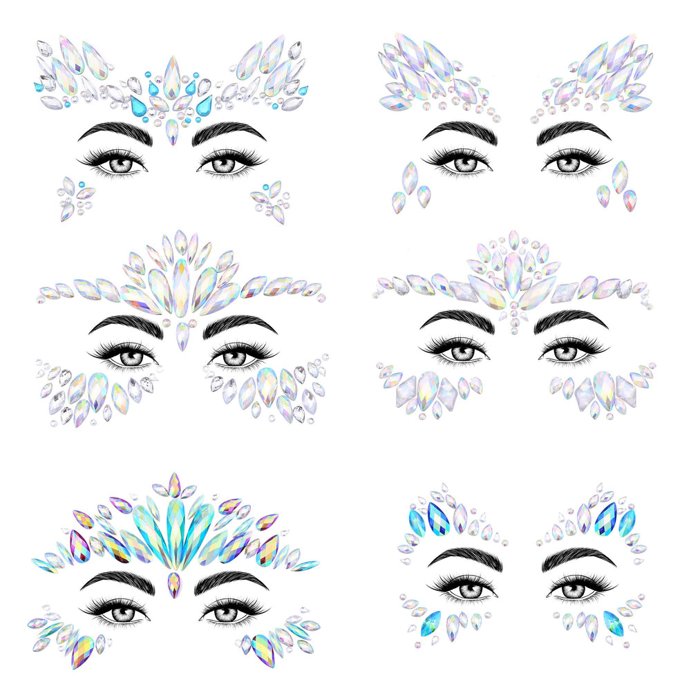 SAOROPEB face gems with mermaid rhinestones for party sparkle