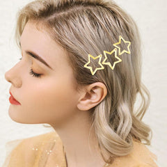 SAOROPEB gold star barrette for bangs, side styles, or braids