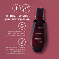 Saphira Healing Repair Conditioner label closeup highlighting hydration potential