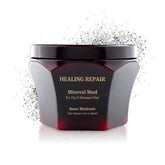 Saphira Healing Repair Mineral Mud bottle highlights clean packaging for daily conditioning.