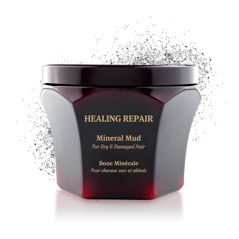 Jar of Saphira Healing Repair Mineral Mud restores moisture and shine.