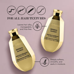 Saphira Mineral DeFrizz front bottle showcasing premium anti-frizz care