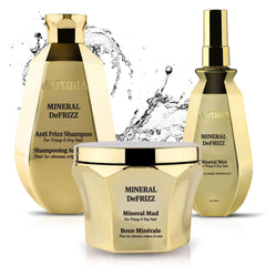 Saphira Mineral DeFrizz Shampoo bottle ready for a smoothing cleanse.