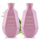Saphira Volume Boost Shampoo bottle, sleek and easy to use.