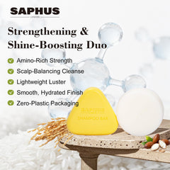 SAPHUS Argan Conditioner Bar smoothing hair for frizz control and shine.