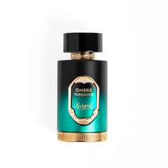 Sapil Ombre Turquoise bottle-front view showcases a sleek design for daily wear.