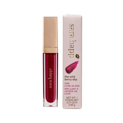 Sara Happ Wild Berry Slip Luxe Gloss close-up with radiant hydration and shine