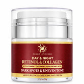 Sarah Luxe Care dark spot bottle pour, showing easy daily application for brighter skin.