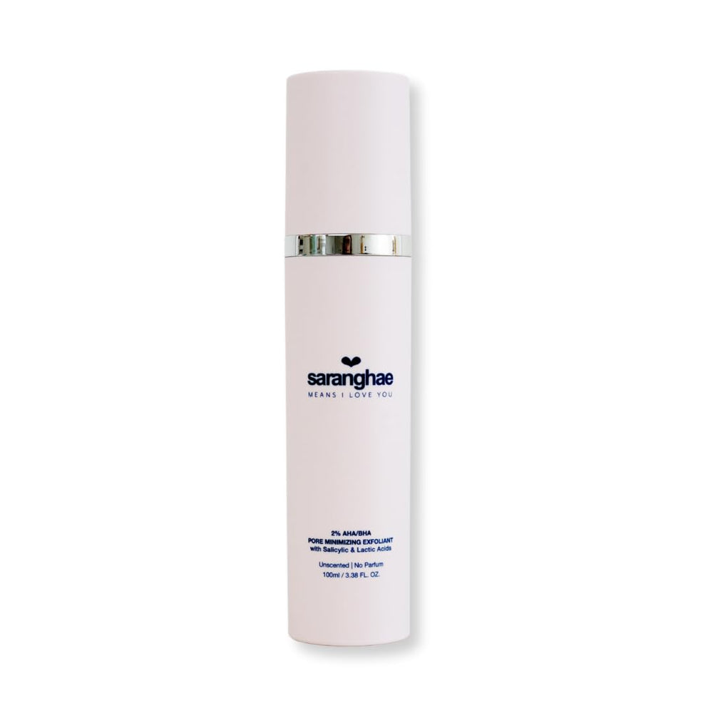 Saranghae Love Exfoliant bottle being poured for gentle exfoliation