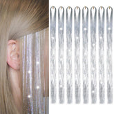 Sarannala Hair Tinsel 50-inch Silver adds sparkling length for events.