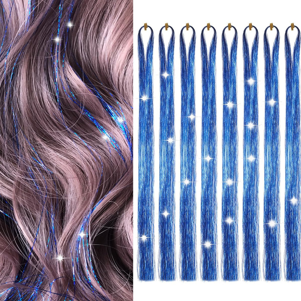 Sarannala Hair Tinsel in sapphire blue adds glittering sparkle to everyday styles