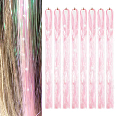 Sarannala Hair Tinsel Egg Pink 50 Inch pack adds shimmering color for versatile styling.