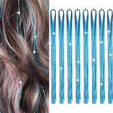 Sarannala Lake Blue tinsel 50-inch eight-pack display for versatile looks
