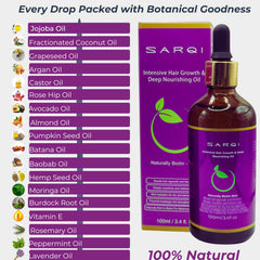SARQI Hair Growth Oil dropper demonstrates precise scalp application