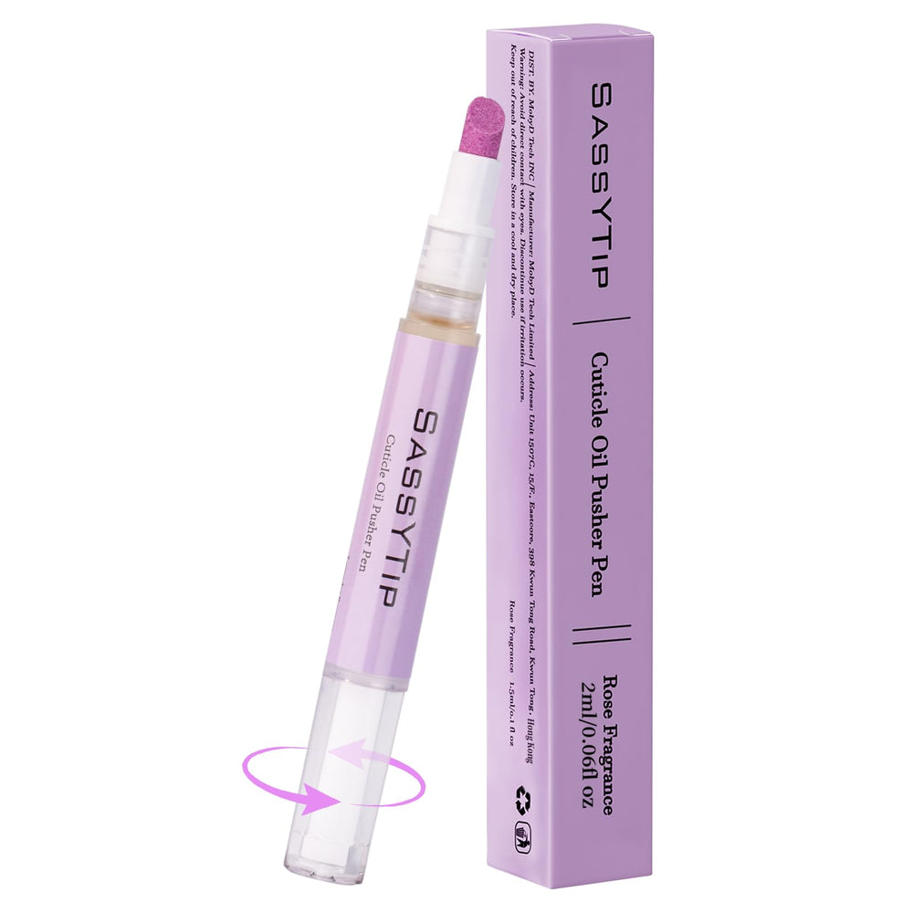 SASSYTIP ceramic cuticle pusher front view for precise grooming.