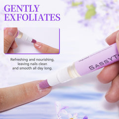 SASSYTIP Cuticle Remover Gel application showing precise targeting for easy use.