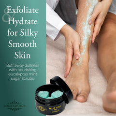 Satavi Naturals sugar scrub smooths and hydrates the skin for renewed softness.