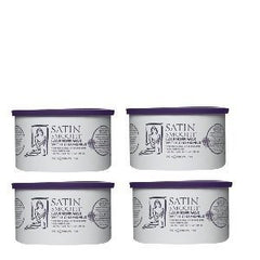 SATIN SMOOTH Lavender Wax 4 Pack for at-home waxing with calming lavender aroma.