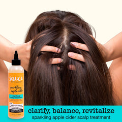 Sauce Beauty Apple Cider Vinegar rinse cleans buildup and smooths hair cuticle.