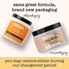 Creamy texture scoop shows rich consistency for easy application on curls.
