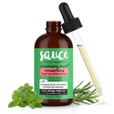 Sauce Beauty Rosemary Mint Hair Oil bottle with refreshing scent promotes nourished hair.