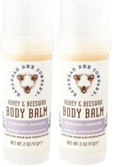Savannah Bee Company Rosemary Lavender Body Balm pack-2 for mess-free moisturizing.