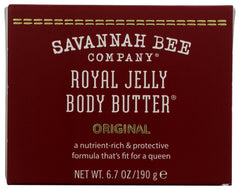 Savannah Bee Company Royal Jelly Body Butter jar closeup showing rich texture for ultra hydration