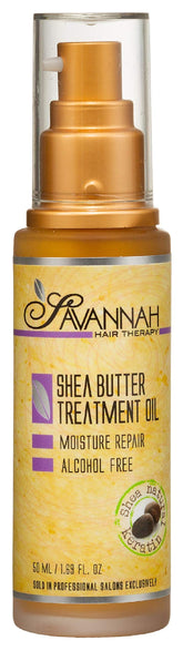 Savannah Hair Therapy oil bottle pour for easy, even application.
