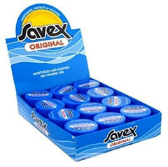 Savex Lip Balm Original close-up shows easy application and natural shine.
