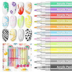 SAVILAND 12-color nail art pens set enabling bold, durable designs.