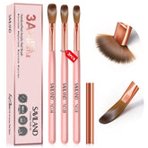 Saviland 3 piece acrylic brush set with pink handles for precise nail application
